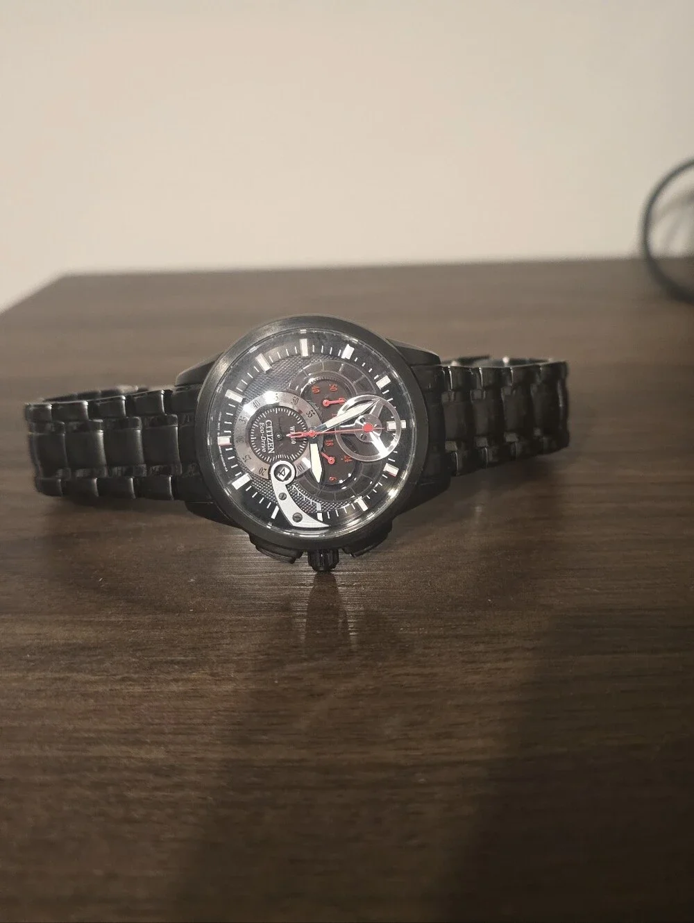 Citizen Eco-Drive Men’s Black Stainless Steel Chronograph Watch